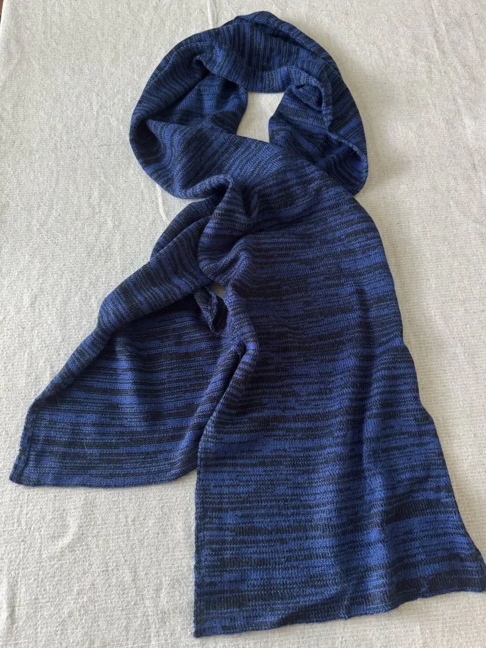 Blue Black Winter Scarf Accessory